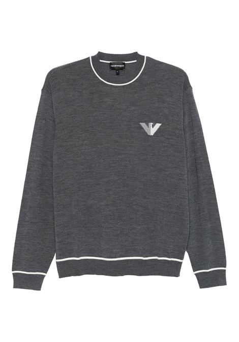 MAGLIONE IN LANA VERGINE CON DETTAGLIO LOGO JACQUARD EMPORIO ARMANI | Maglie | 6D1MXH 1MJLZF629